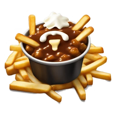 “Quebec poutine with crispy fries, melted white cheese curds, and rich brown gravy.” sticker