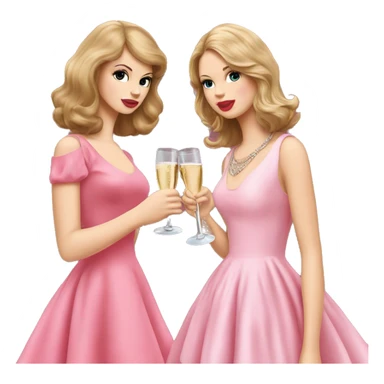 Lana del Rey & Taylor Swift drinking champagne pink dress sticker