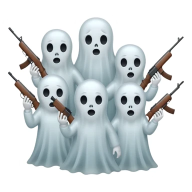 Fantasmas con un fusil y haciendo está señas con la mano 🤙 sticker