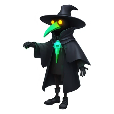 plague doctor with neon elements sticker