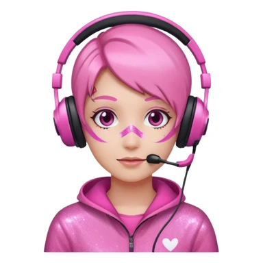 control gamer glitter pink sticker