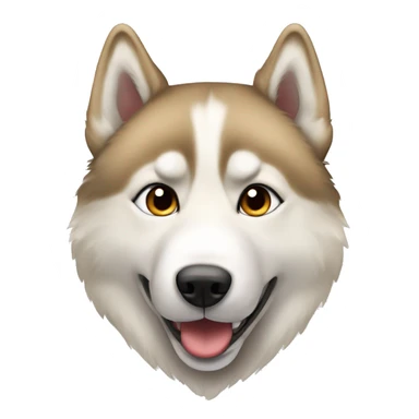 Playful Siberian husky with tan colored fur  sticker