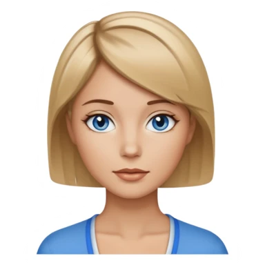 frau braune kurze Haare mit blonden spitzne, blaue Augen sticker