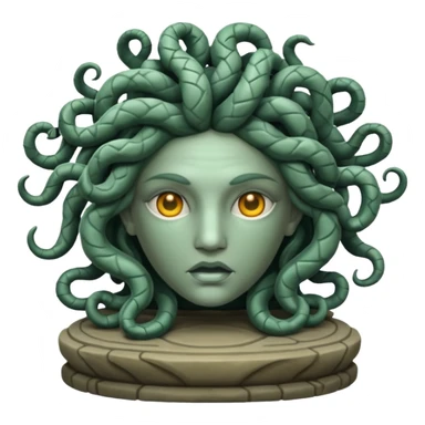 medusa stone statue sticker