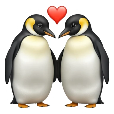 2 emperor penguins facing each other making a heart but no heart emoji sticker