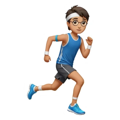 Harry Potter is in sports clothes doing morning exercises, he is in the field before his magic school sticker