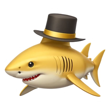 Golden shark with cilinder sticker