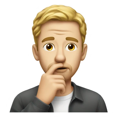 Realistic white man picking his nose  sticker