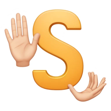the letter S made with fingers sticker