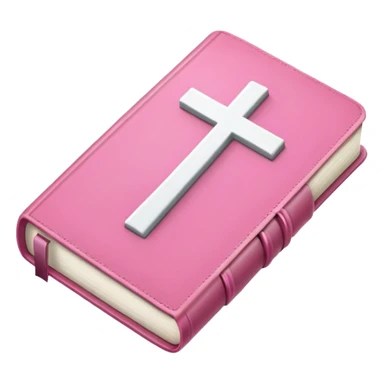 Pink Bible with white cross on front sticker