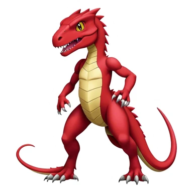  Cool Edgy Maroon Guilmon-Charmeleon-Digimon-Fakemon-Velociraptor full body sticker