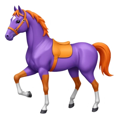 ok créée moi une emoticone simple pour une athletes d'endurance ( horse ) et un pour un endurance Horse - couleur dans ces tons violet, orange , blanc et assure toi du nombre de patte correct ( 4 ) sticker