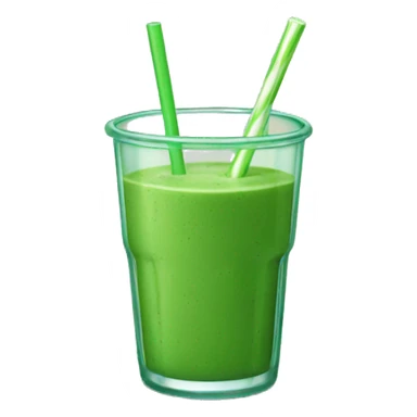 Green smoothie with one glass straw sticker
