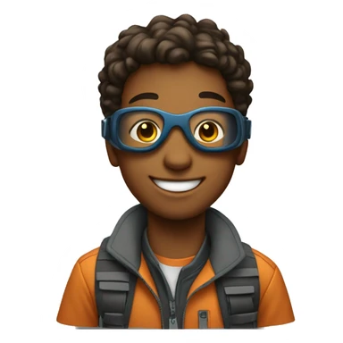 smiling boy with goggles outdoors sticker