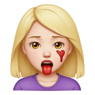 Girl emoji choking her self out sticker