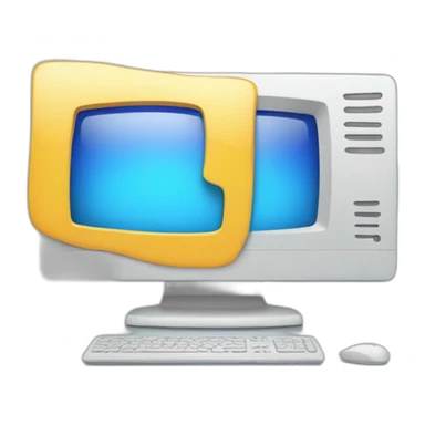 Clean computer with video editing inside the screen sticker