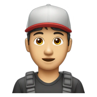 asiatico JOVEN CON gorra y pendientes sticker