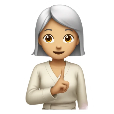 Japanese woman peace sign sticker