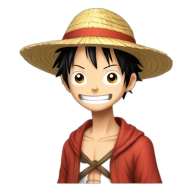 Luffy from One Piece on a goat sticker