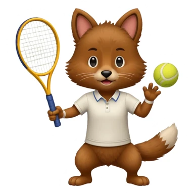 animal playing tennis sticker