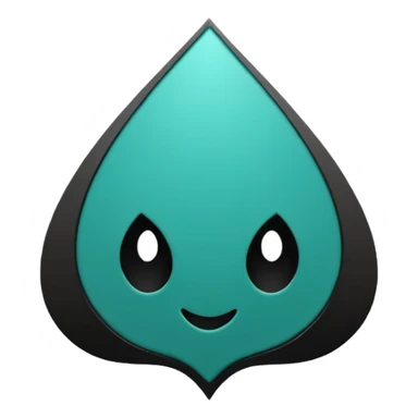 teal green with black, management logo transparent background sticker