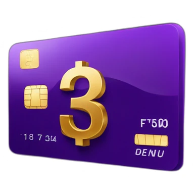 Dark Purple Credit card with huge golden euro sign sticker