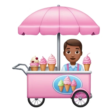 Vendor + pink cart,Ice Cream Vendor. sticker