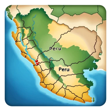 Generate a correctly Peru map sticker
