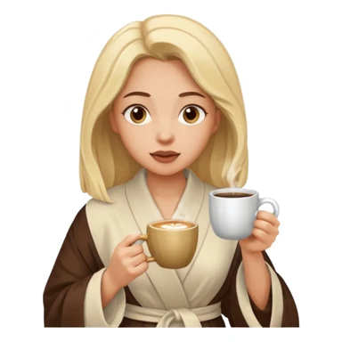 Woman drinking coffee and The edges of the eyes are wide open in the morning sticker