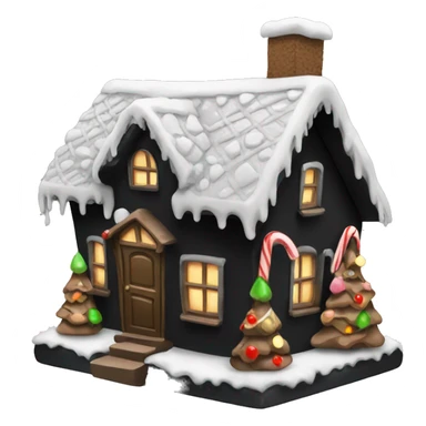 Cosy black gingerbread house  sticker