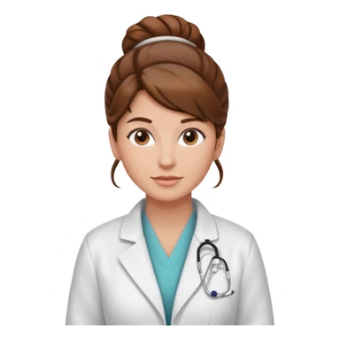healthcare instructor standing up brown hair updo sticker