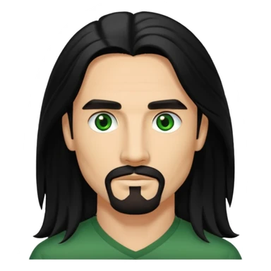 Kevin Richardson with black long hair, green eyes sticker