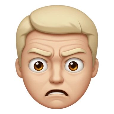 face showing both anger and disappointment, with furrowed brows, downturned mouth, and a frustrated, let-down expression sticker