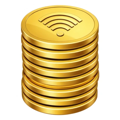 wifi money coin stack sticker