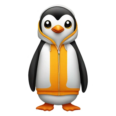 Penguin hoodies yellow and orange sticker