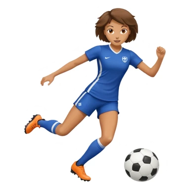 a woman kicking a soccer ball sticker