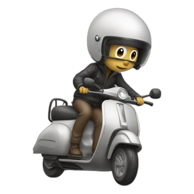 mouche sur un scooter sticker