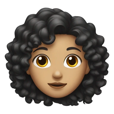 girl with curly black long hair sticker