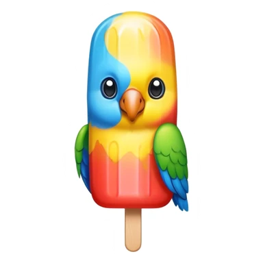 Ice pop with parrot design sticker