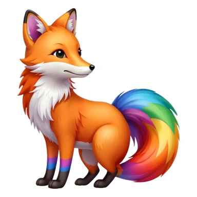 Fox with rainbow tails sticker