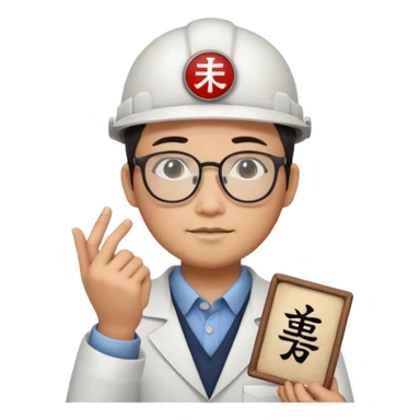 Ingeniero con letra china minipeka  sticker