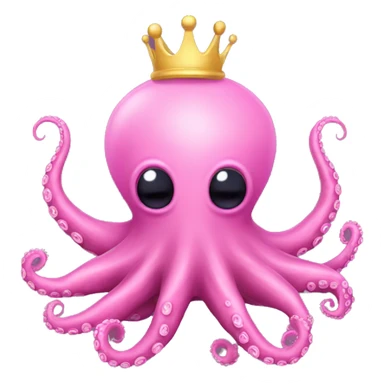 pink Alien Octopus with crown sticker