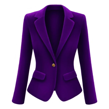 Realistic isolated dark purple velvet feminine fashion blazer. sticker