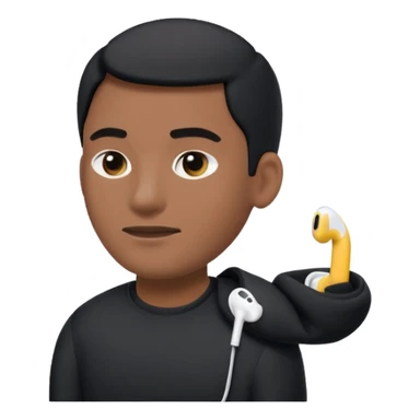 un emoji (qui ressemble à un vrai emoji téléphone)de quelqu'un qui tombe (homme noir pull Nike)il a des airpods.Il tombe vers l'avant  sticker