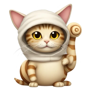 cat in a snail costume sticker