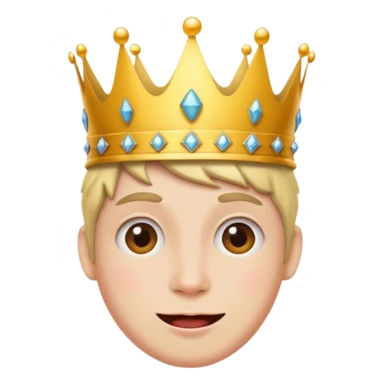 Silly face with a crown sticker