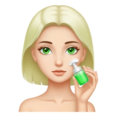 White girl doing skin care green eyes sticker