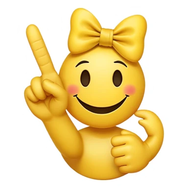 Smiley face showing middle finger with bow sticker