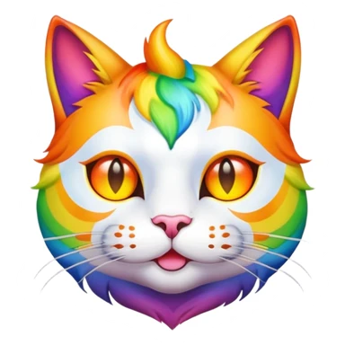 rainbow cat with horn sticker