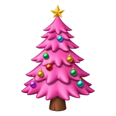 Pink Christmas tree with bows instead of ornaments sticker